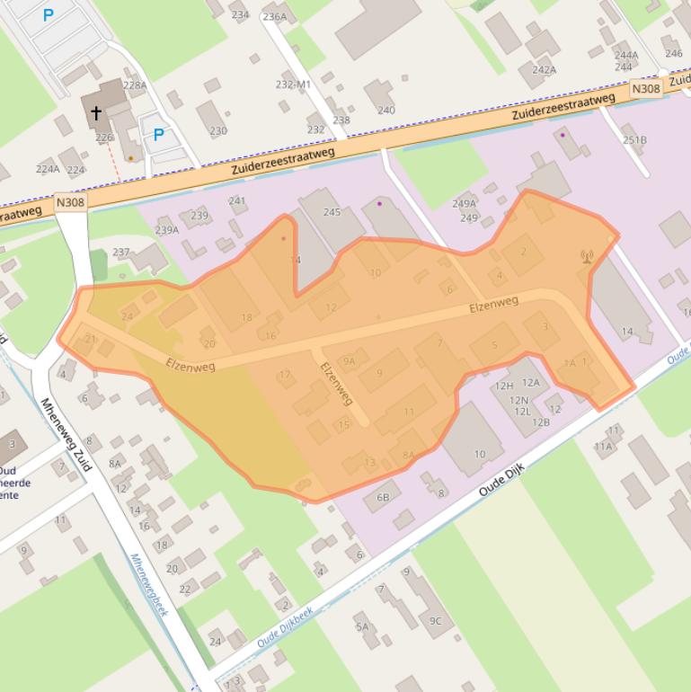 Kaart van postcodegebied 8096RV.
