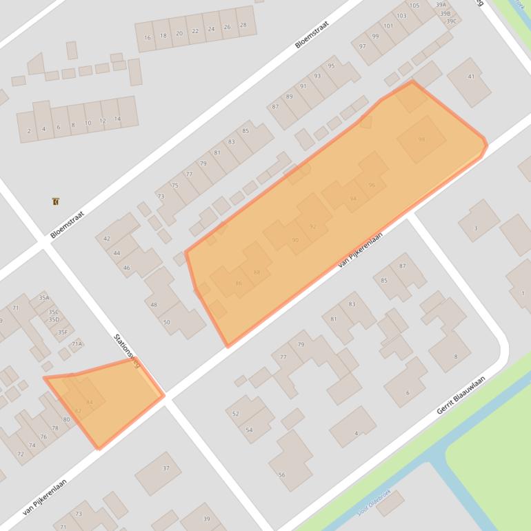 Kaart van postcodegebied 8096VB.