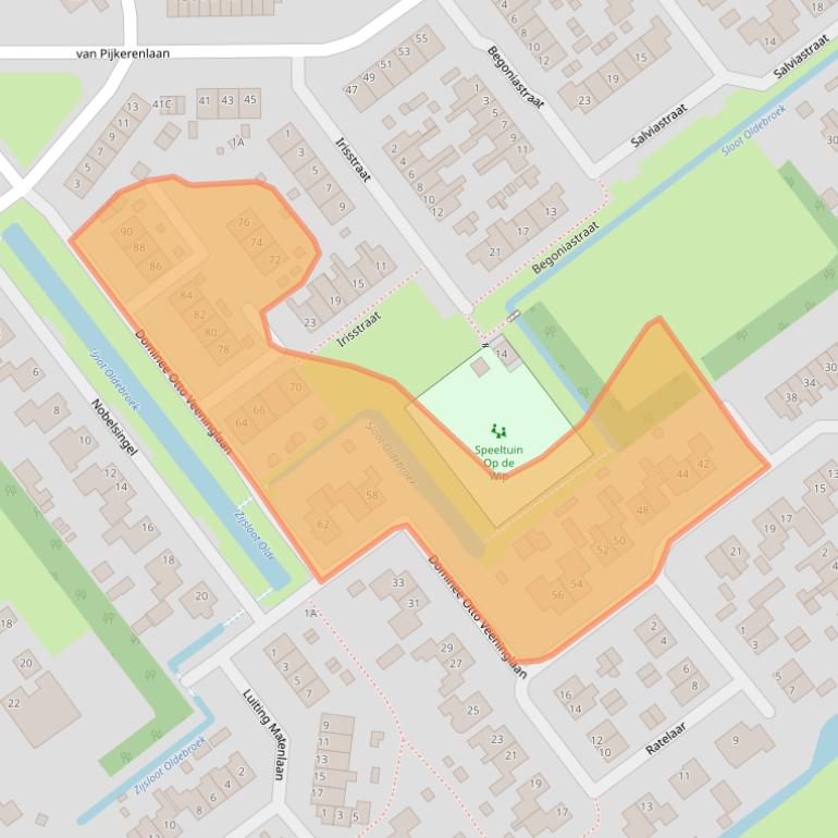 Kaart van postcodegebied 8096XN.