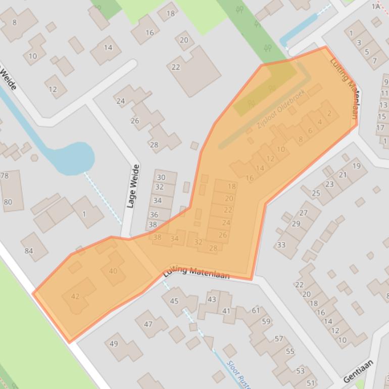 Kaart van postcodegebied 8096XT.