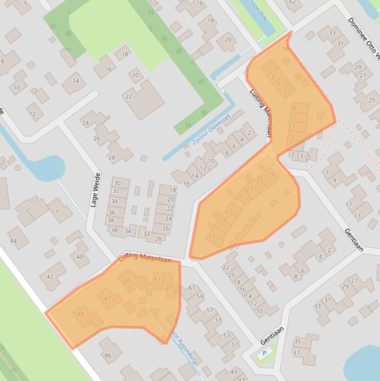 Kaart van postcodegebied 8096XV.