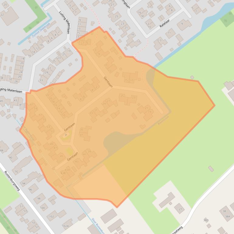 Kaart van postcodegebied 8096XX.