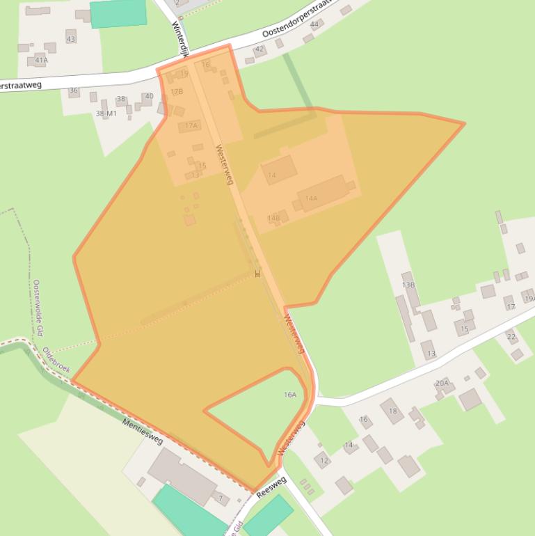 Kaart van postcodegebied 8097PB.