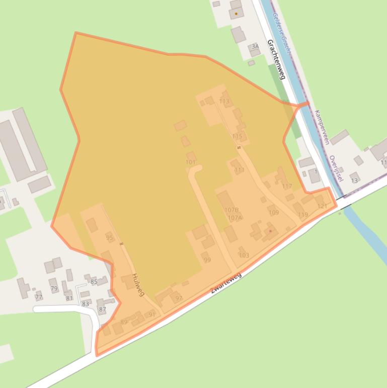 Kaart van postcodegebied 8097PT.