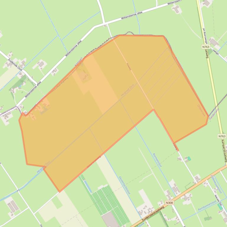 Kaart van postcodegebied 8097RL.