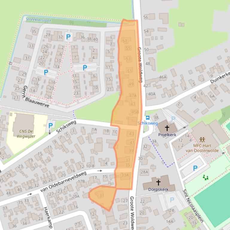 Kaart van postcodegebied 8097RP.