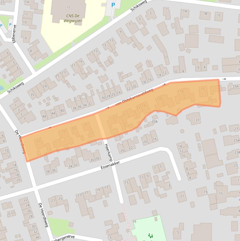 Kaart van postcodegebied 8097SB.