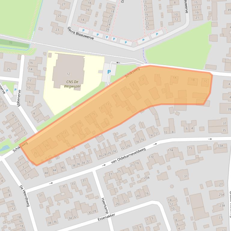 Kaart van postcodegebied 8097SE.