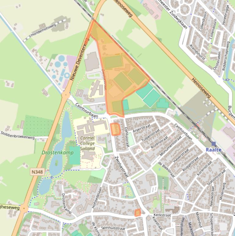 Kaart van postcodegebied 8101AE.