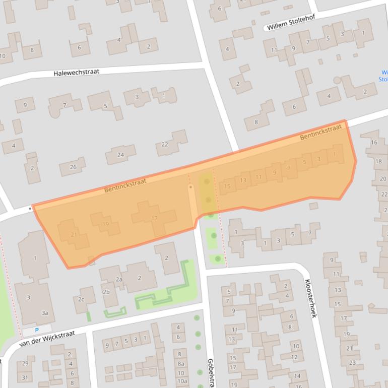 Kaart van postcodegebied 8101BA.