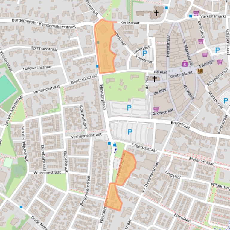 Kaart van postcodegebied 8101BC.