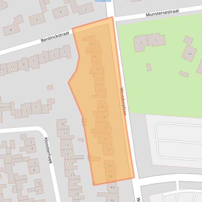 Kaart van postcodegebied 8101BE.