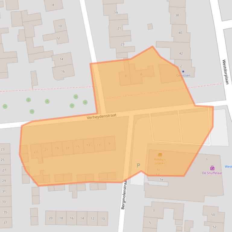 Kaart van postcodegebied 8101BK.