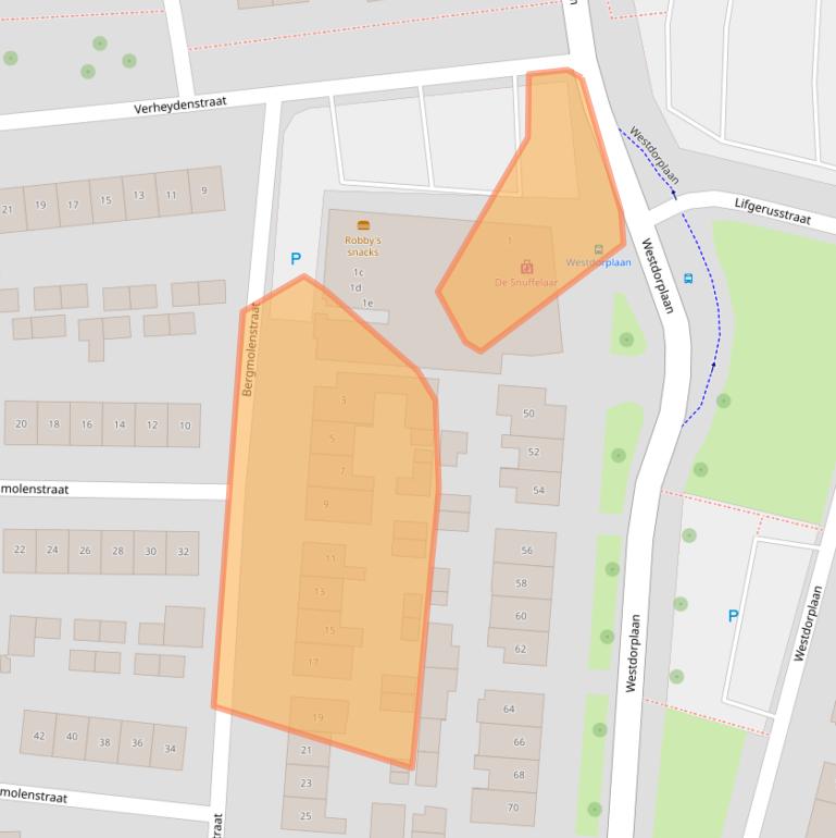 Kaart van postcodegebied 8101BN.
