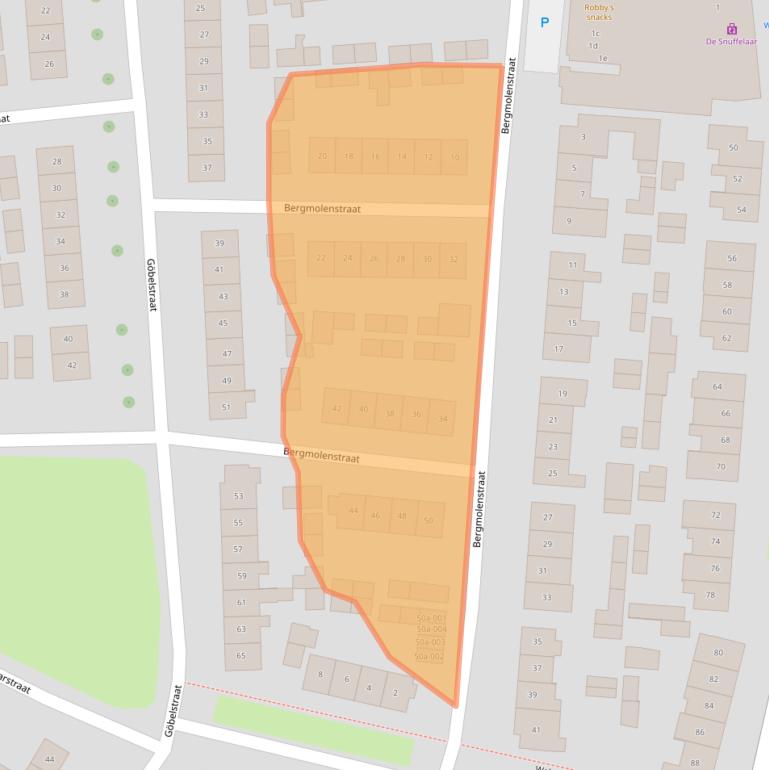 Kaart van postcodegebied 8101BS.