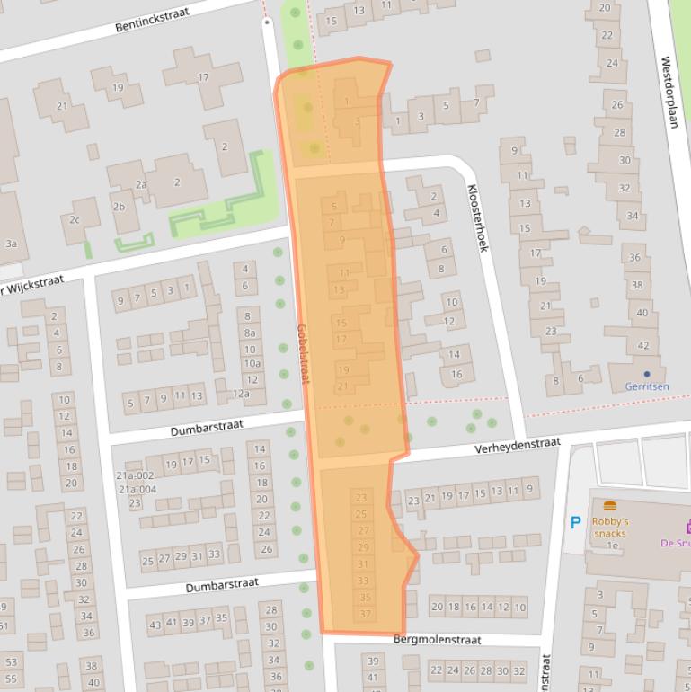 Kaart van postcodegebied 8101CA.