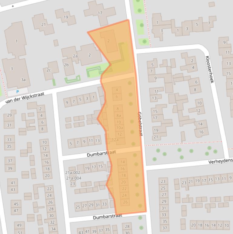 Kaart van postcodegebied 8101CD.