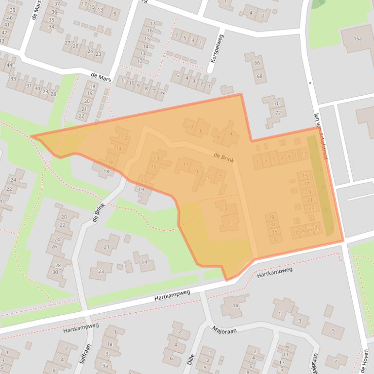 Kaart van postcodegebied 8101DA.