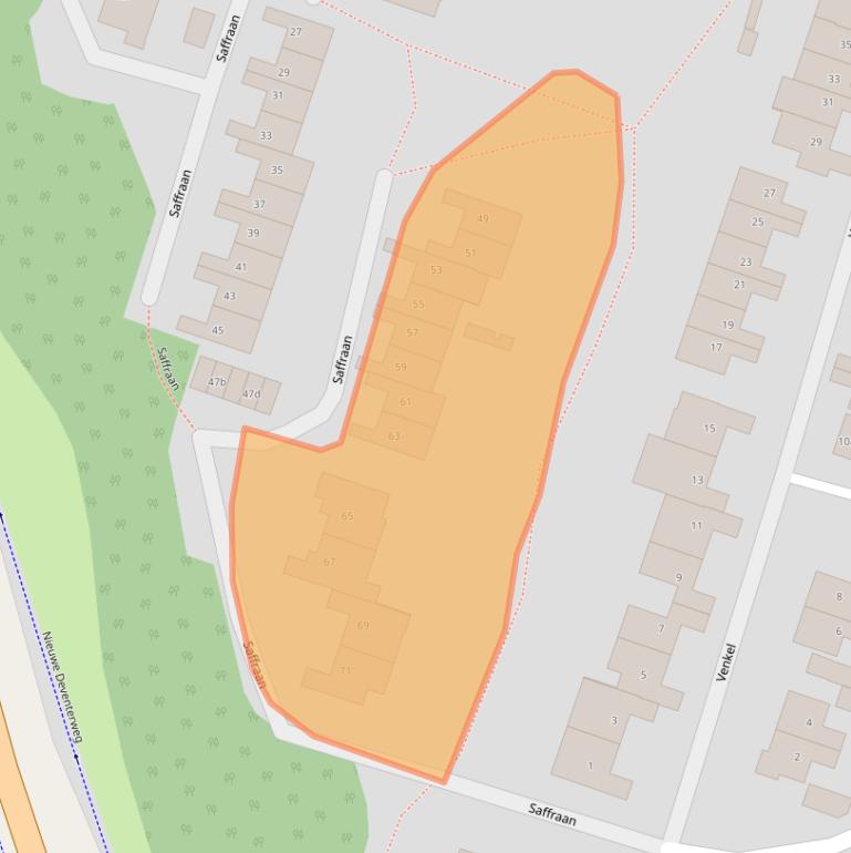 Kaart van postcodegebied 8101DJ.