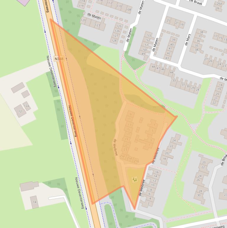 Kaart van postcodegebied 8101DW.