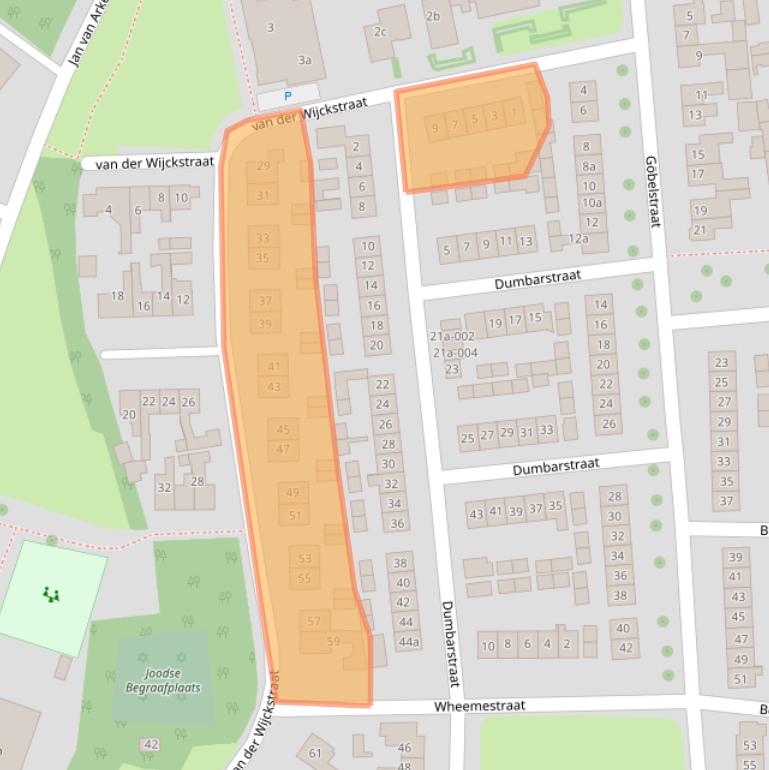 Kaart van postcodegebied 8101EG.