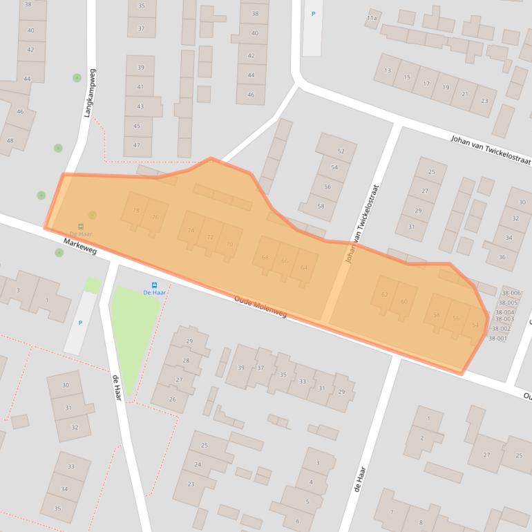 Kaart van postcodegebied 8101EM.