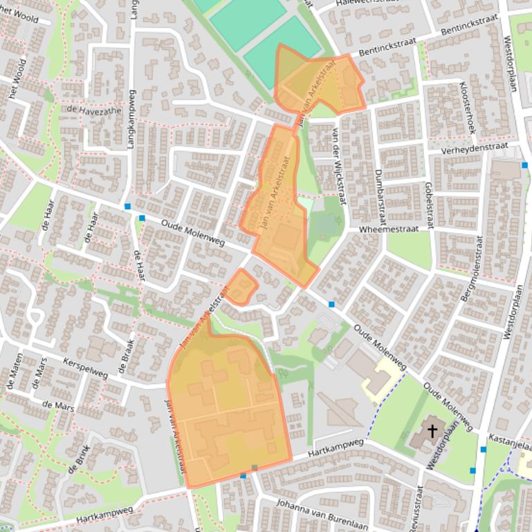 Kaart van postcodegebied 8101EN.