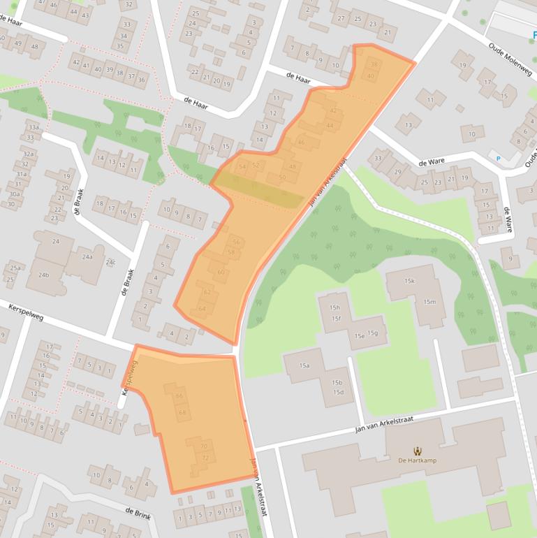 Kaart van postcodegebied 8101EP.