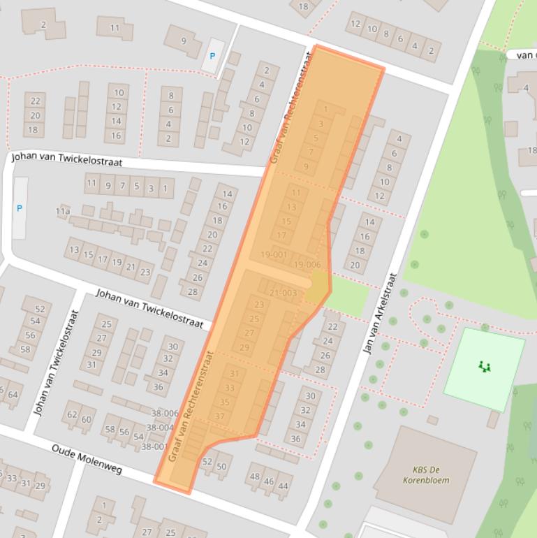 Kaart van postcodegebied 8101ET.