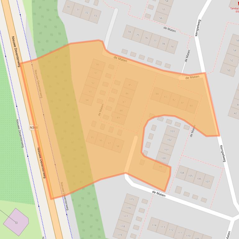 Kaart van postcodegebied 8101GE.