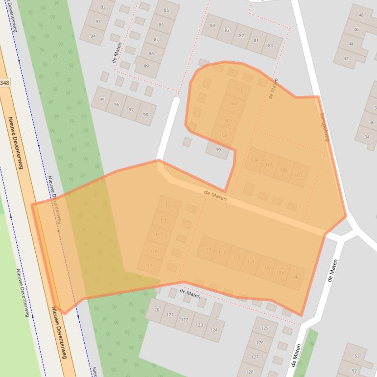 Kaart van postcodegebied 8101GG.