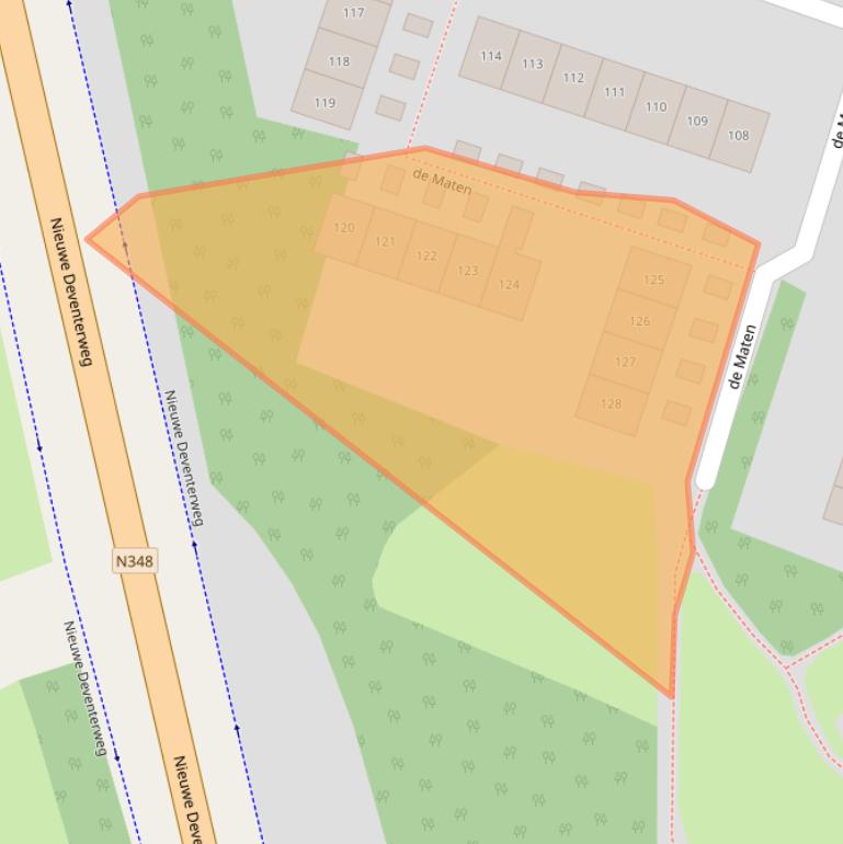 Kaart van postcodegebied 8101GH.