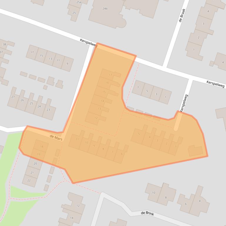 Kaart van postcodegebied 8101GR.