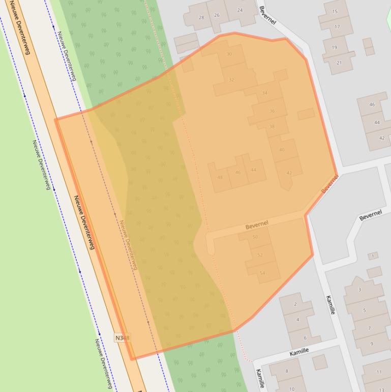 Kaart van postcodegebied 8101HB.