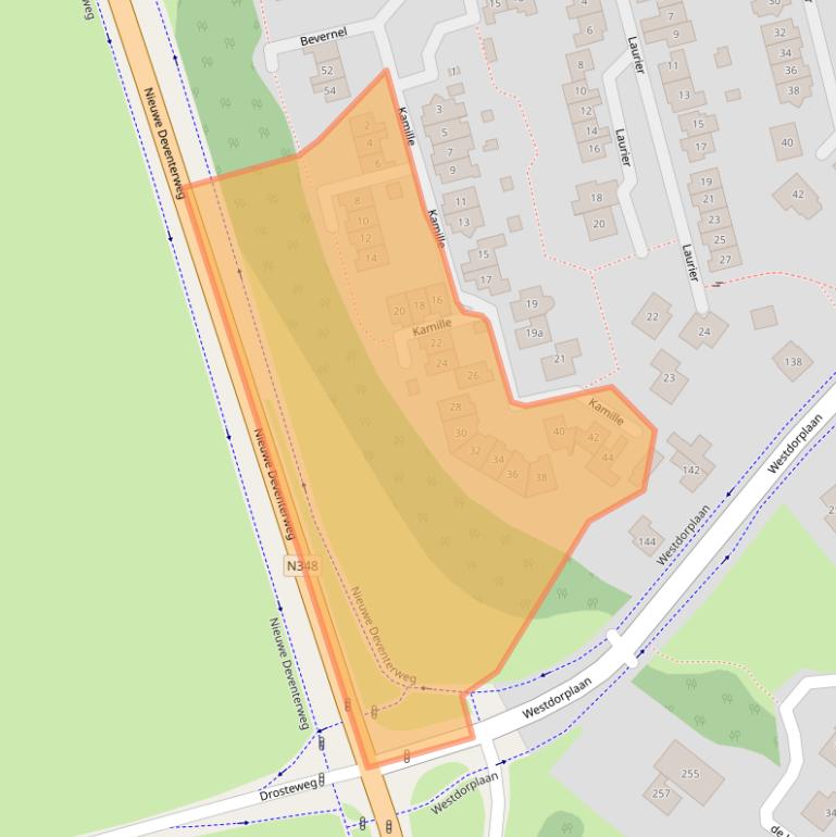 Kaart van postcodegebied 8101HP.