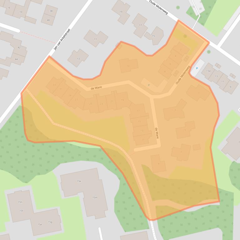 Kaart van postcodegebied 8101JA.