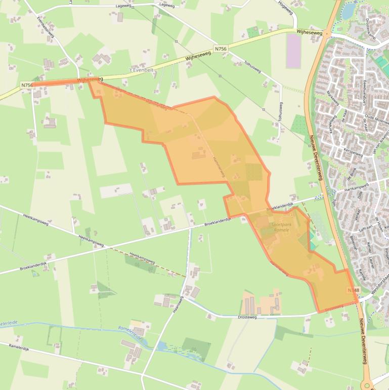 Kaart van postcodegebied 8101NE.