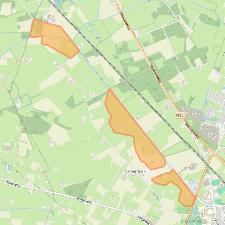 Kaart van postcodegebied 8101NK.