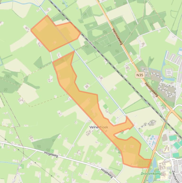 Kaart van postcodegebied 8101NT.