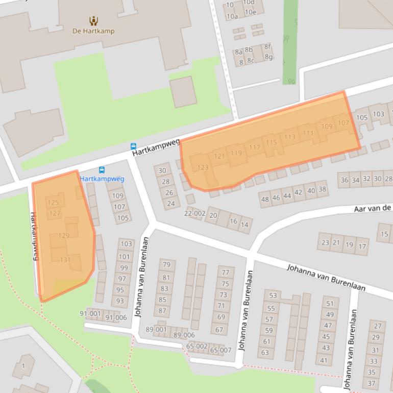 Kaart van postcodegebied 8101WC.