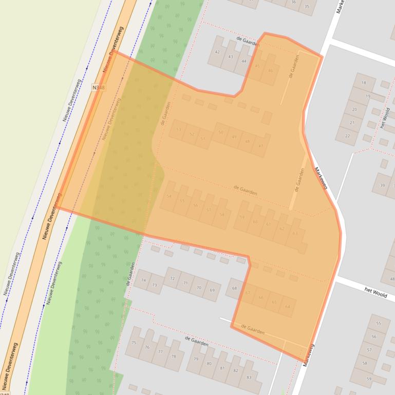 Kaart van postcodegebied 8101ZB.