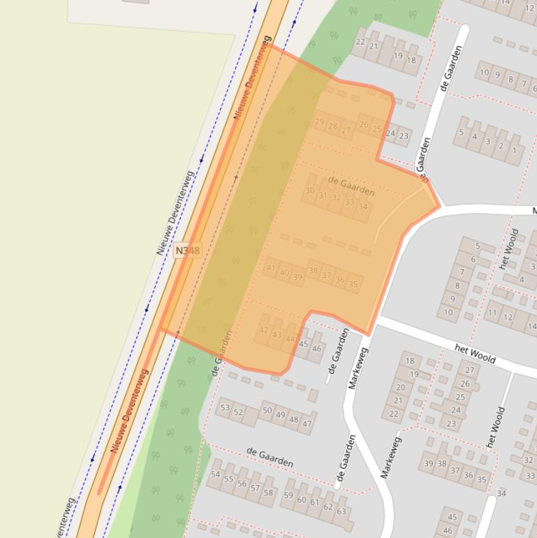 Kaart van postcodegebied 8101ZC.