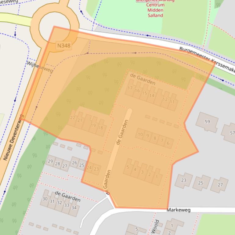 Kaart van postcodegebied 8101ZD.