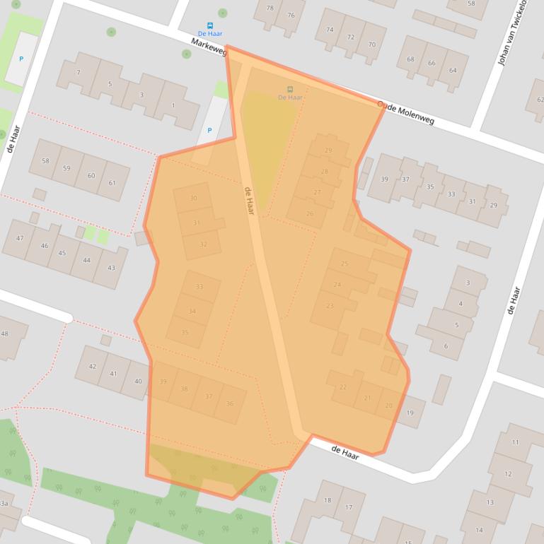 Kaart van postcodegebied 8101ZH.