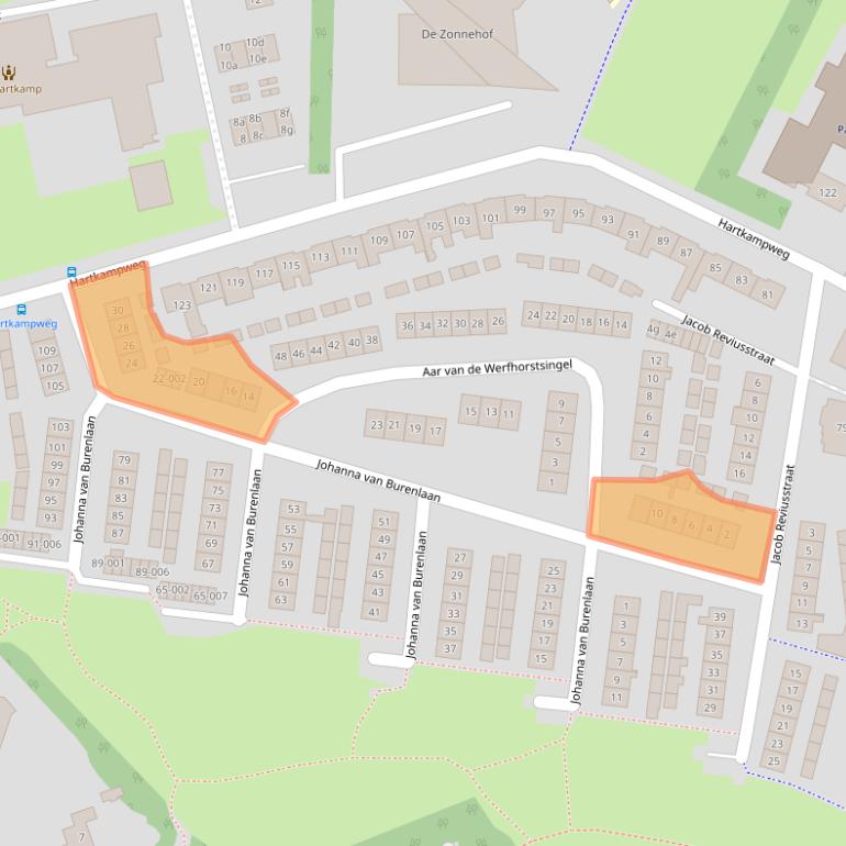 Kaart van postcodegebied 8101ZN.