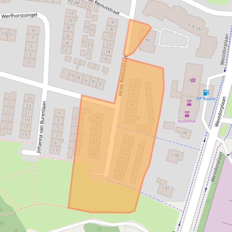 Kaart van postcodegebied 8101ZV.