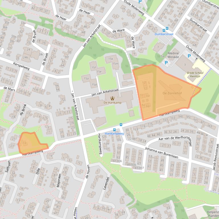 Kaart van postcodegebied 8101ZW.