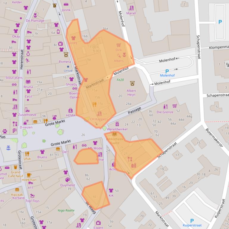 Kaart van postcodegebied 8102CH.