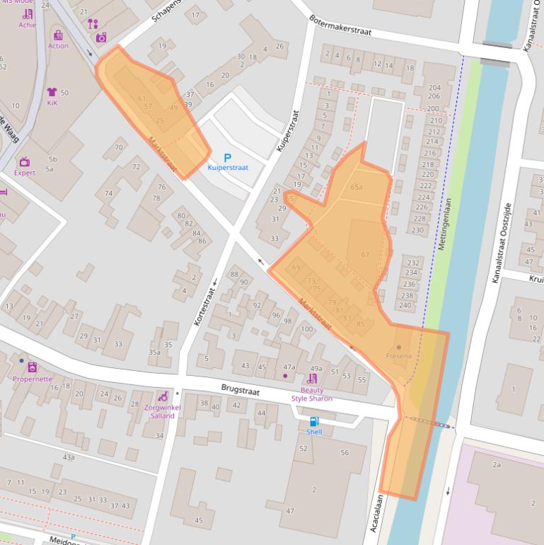 Kaart van postcodegebied 8102CJ.