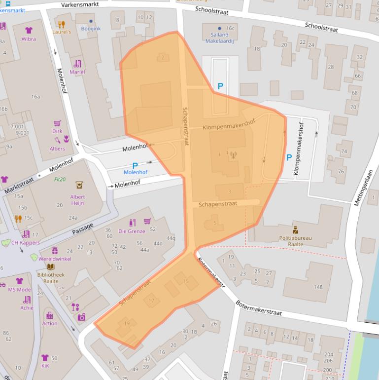 Kaart van postcodegebied 8102CM.